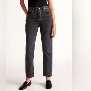 Everlane 90s Cheeky Jeans 29 Ankle Cotton Button Fly Washed Black